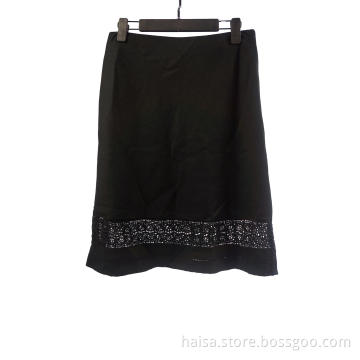 Black A-line Skirt For Ladies